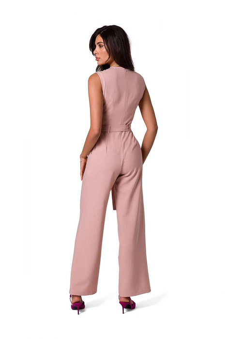 Stylish Summer Sleeveless Jumpsuit with Adjustable Waist Tie