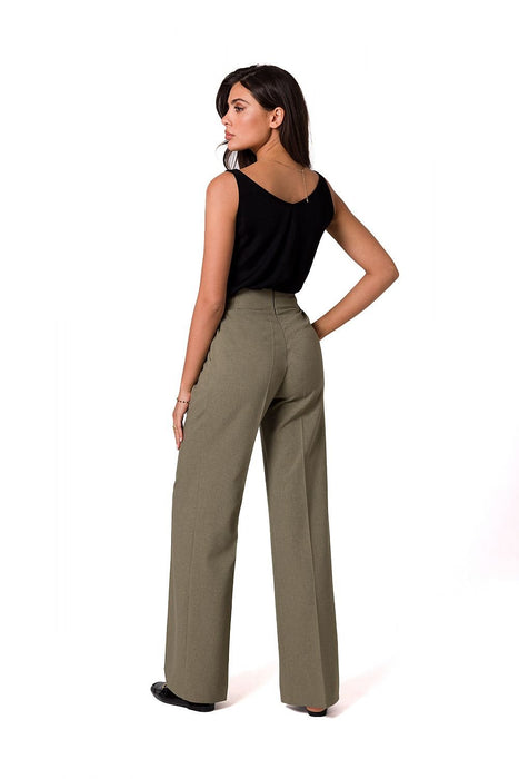 Chic Gold-Accented Lightweight Trousers for Effortless Style