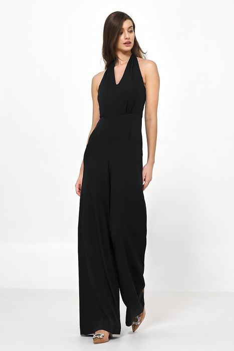 Sophisticated Backless Wide-Leg Jumpsuit