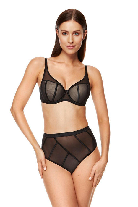 Comfort-Enhanced Padded Bra with Tulle Trim by Gorteks