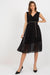 Sophisticated Sleeveless Dress with Waist Chain and Pleats