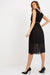 Sophisticated Sleeveless Dress with Waist Chain and Pleats