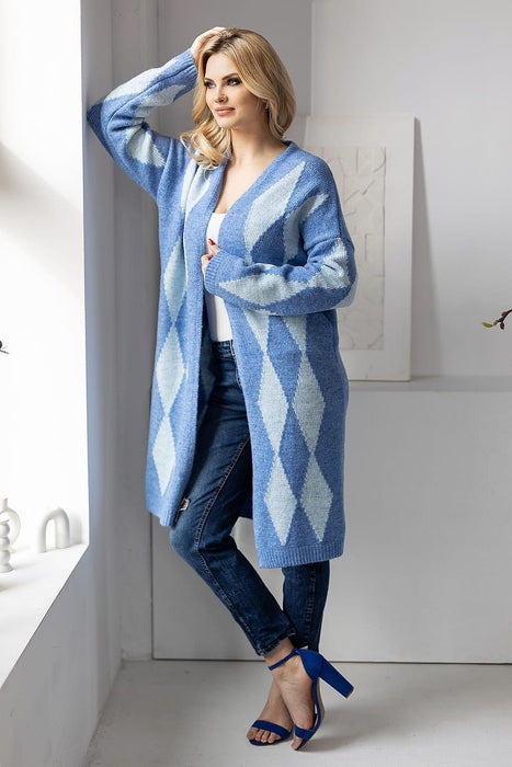 Stylish Geometric Knit Cardigan