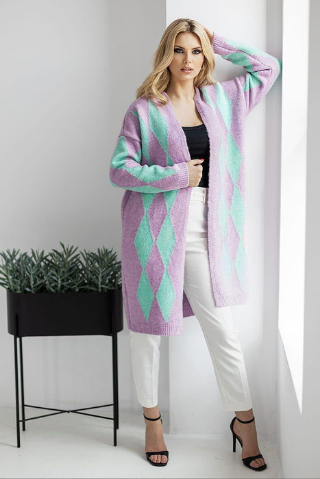 Stylish Geometric Knit Cardigan