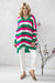 Charming Striped Knit Sweater with Heart Neckline