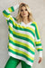 Charming Striped Knit Sweater with Heart Neckline