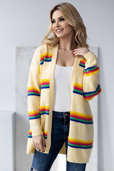 Vibrant Multi-Colored Oversized Knit Cardigan