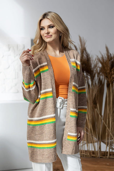 Vibrant Multi-Colored Oversized Knit Cardigan