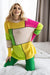 Vibrant Color Block Oversized Knit Sweater