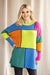 Vibrant Color Block Oversized Knit Sweater