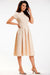 Sculpted Elegance Boat Neck Midi Dress - Chic Daytime Essential