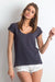 Chic V-Neck Essential Cotton Top for Women