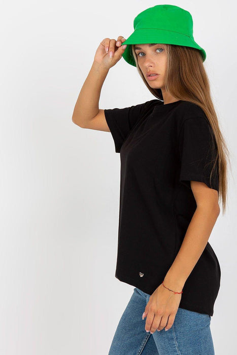 Extended Back Round Neck Tee for Women with Short Sleeves