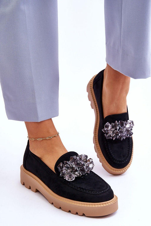 Stylish Eco-Friendly Moccasins with Crystal Details - Model 179111