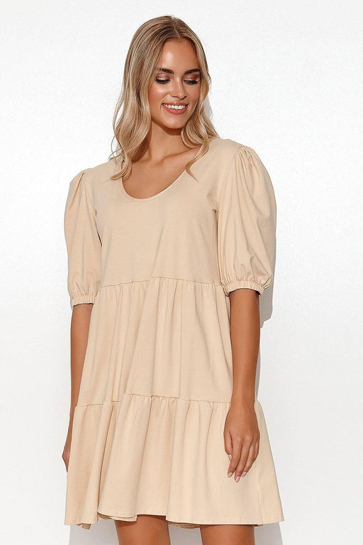 Playful Puff Sleeve Knit Dress for Effortless Elegance