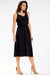 Chic Adjustable Strap Crinkled Midi Dress