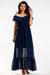 Elegant Spanish Ruffle Chiffon Maxi Dress with Stretchy Waistband