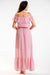 Elegant Spanish Ruffle Chiffon Maxi Dress with Stretchy Waistband