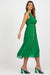 Sophisticated Sleeveless Dress with Waist Chain and Pleats