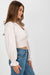 Elegant Envelope Neck Blouse with Comfortable Stretch Waistband