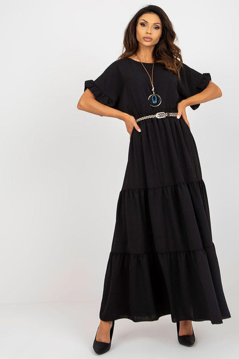 Elegant Frilled Maxi Skirt from Italy Moda