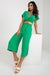 Elegant Summer V-Neck Jumpsuit Ensemble with Trendy Belt