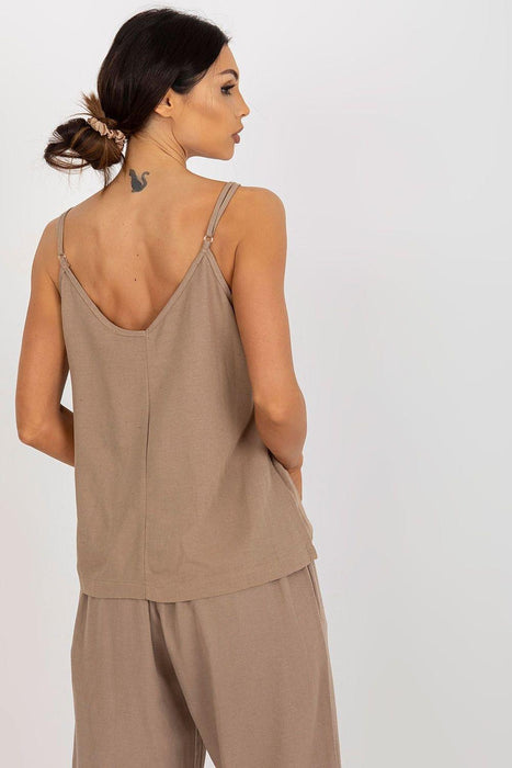 Elegant V-Neck Adjustable Tank by Top Och Bella