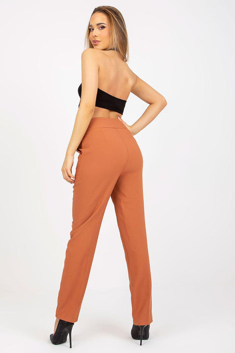 Sophisticated High-Waisted Straight Leg Trousers for Women with Fashionable Belt