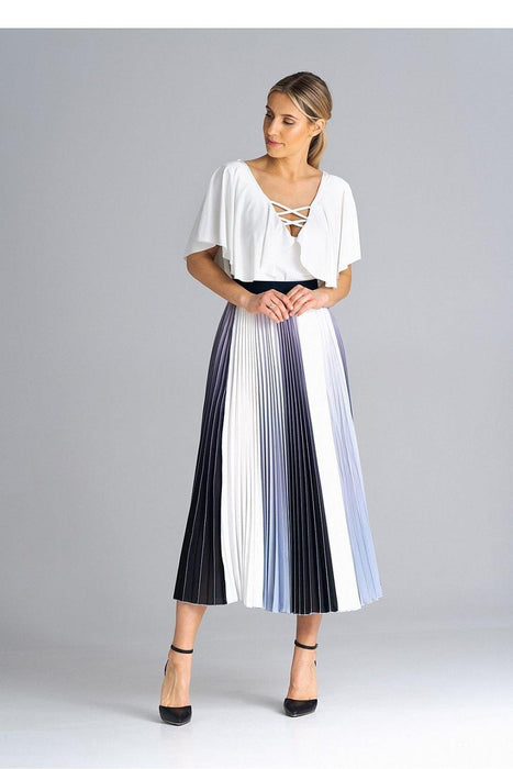 Versatile Elastic-Waist Pleated Midi Skirt for Every Occasion