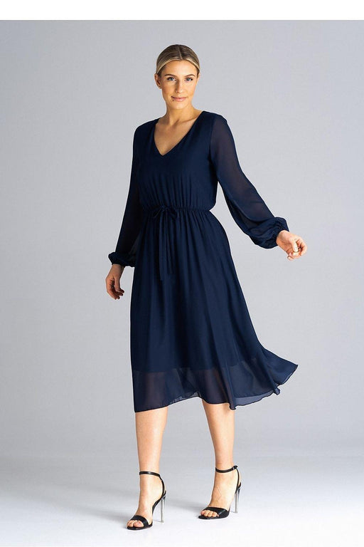 Elegant Flared Sleeve Midi Dress