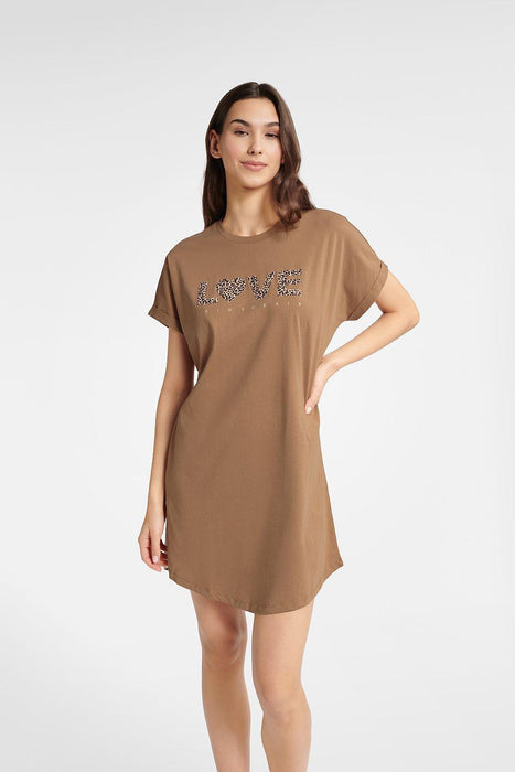 Cozy Elegance Short-Sleeve Cotton Nightgown