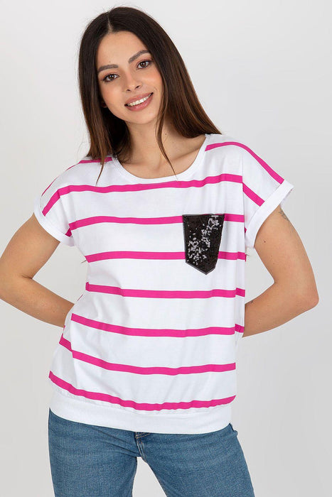 Chic Striped Pocket Top