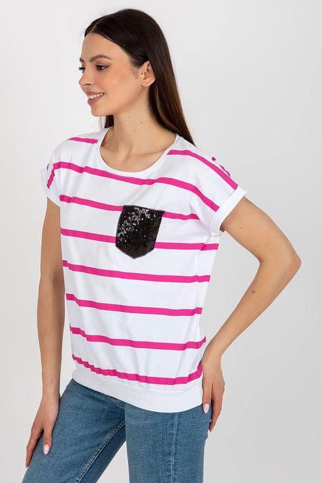 Chic Striped Pocket Top