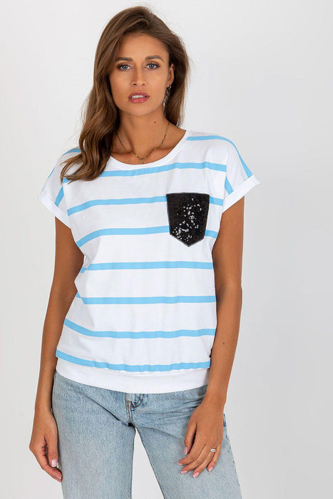 Chic Striped Pocket Top