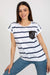 Chic Striped Pocket Top