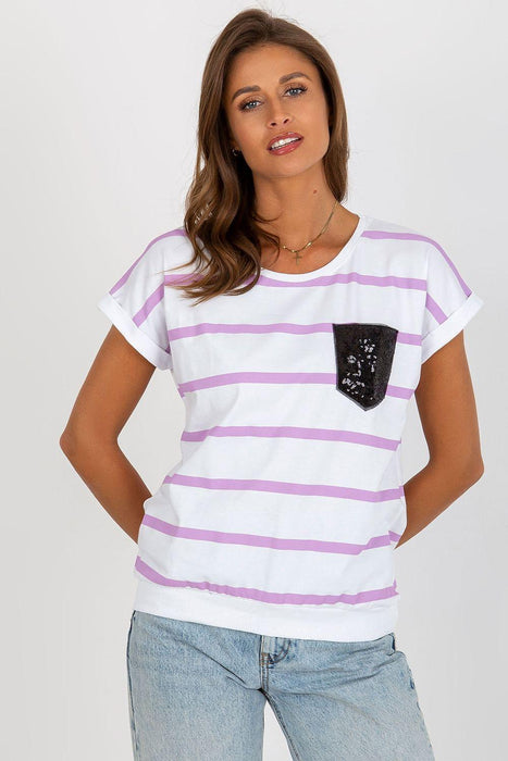 Chic Striped Pocket Top