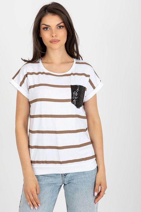 Chic Striped Pocket Top