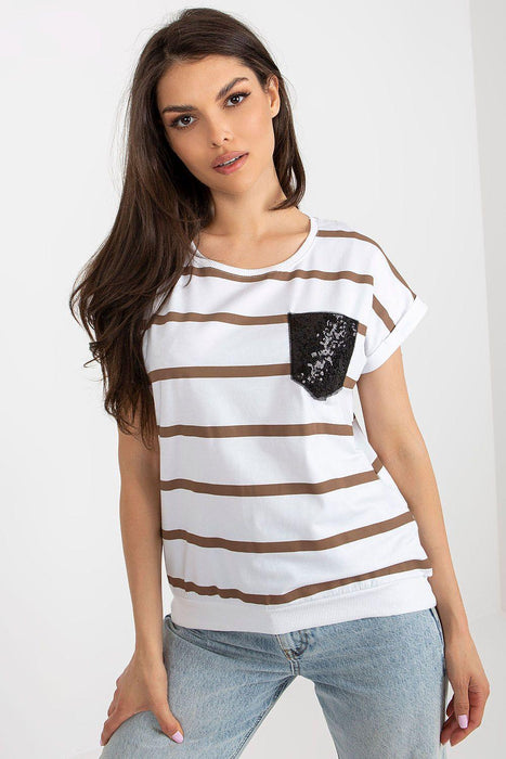 Chic Striped Pocket Top