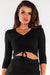 Elegant V-Neck Adjustable Crop Top Blouse