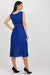 Sophisticated Sleeveless Dress with Waist Chain and Pleats