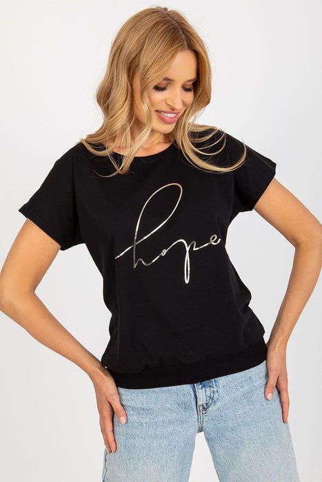 Elegant Cotton Blouse with Unique Parisian Script