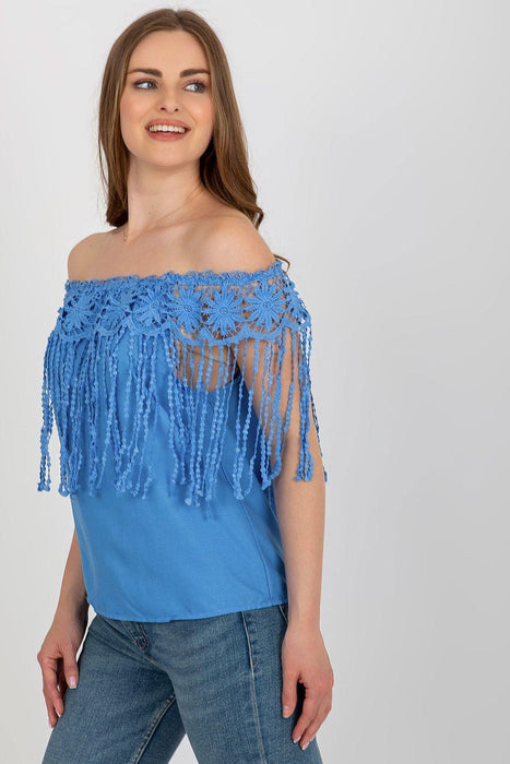 Elegant Lace-Trimmed Spanish Summer Top