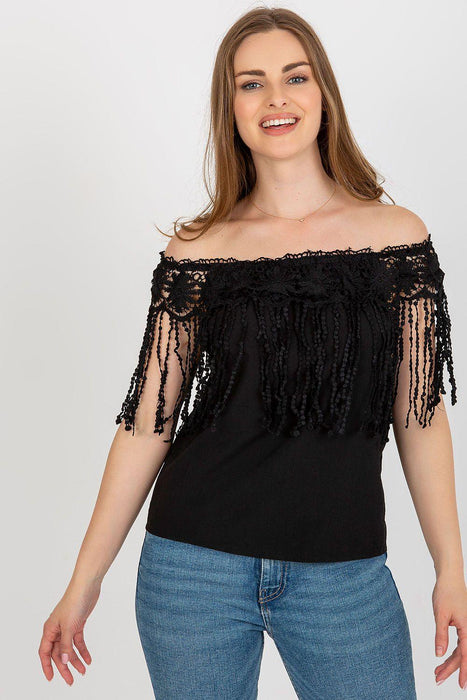 Elegant Lace-Trimmed Spanish Summer Top