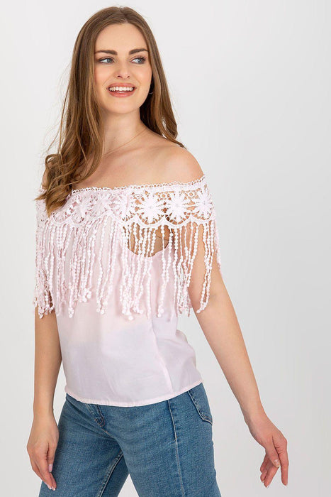 Elegant Lace-Trimmed Spanish Summer Top