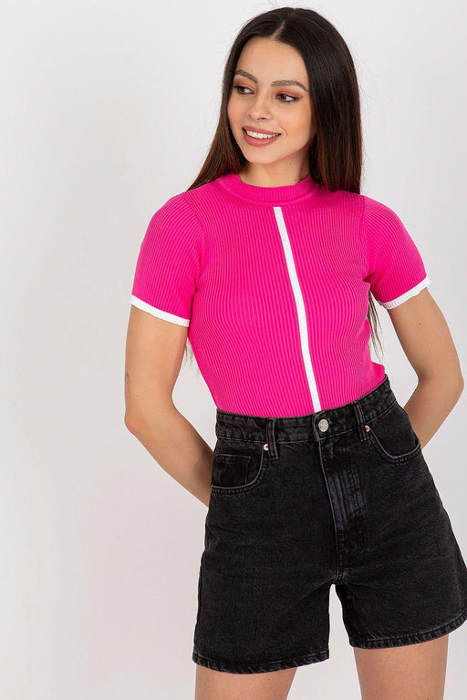 Stylish Ribbed Half Turtleneck Top