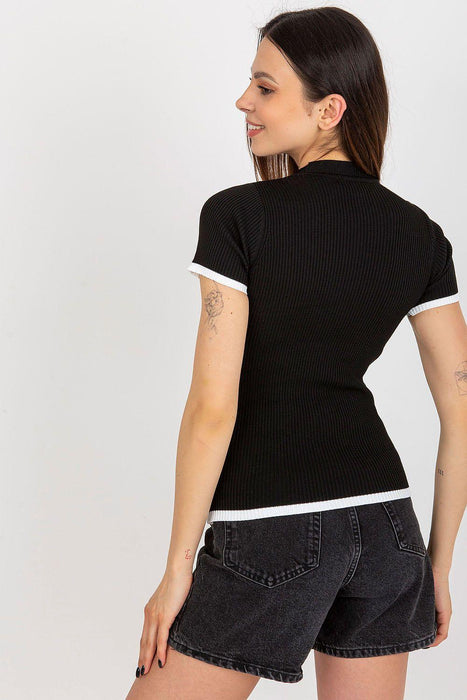 Stylish Ribbed Half Turtleneck Top