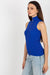 Elegant Sleeveless Turtleneck Top with Decorative Zircon Accents