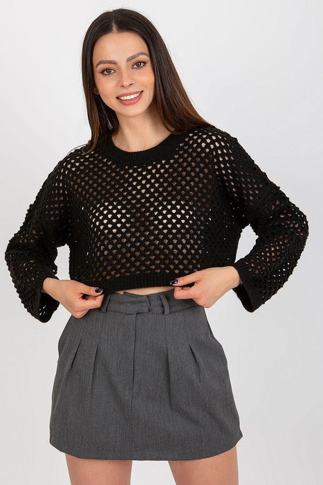 Elegant Openwork Knit Sweater