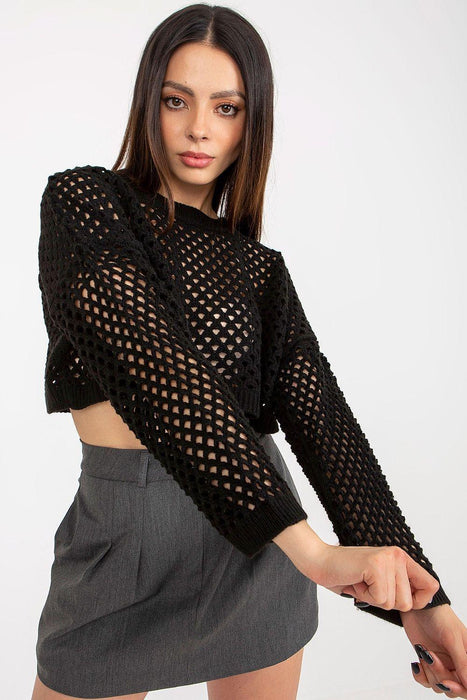 Elegant Openwork Knit Sweater