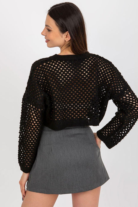 Elegant Openwork Knit Sweater